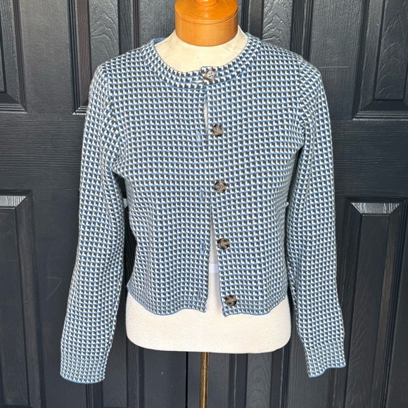 Stitches and Stripes Poplar Cardigan in Cornflower Blue - Picture 2 of 10